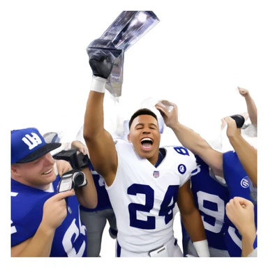 saquon barkley winning nfl championship  sticker