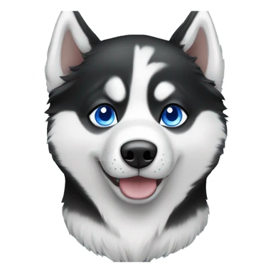 Black and white Siberian husky with blue eyes sticker
