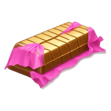 Pink chocolate bar with gold wrapping  sticker