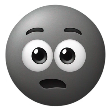 3d sphere with a cartoon simplistic andesite texture with thoughtful eyes sticker