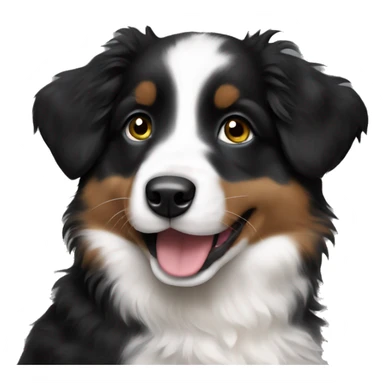 black tri australian shepherd puppy sticker