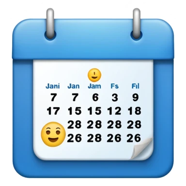 January calendar flat emojy style just writte Jan 2026 sticker