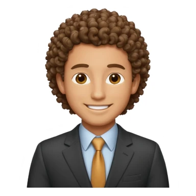 curly-haired man in a suit sticker
