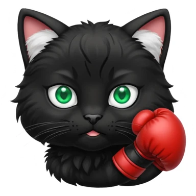 Black cat wearing boxing gloves sticker
