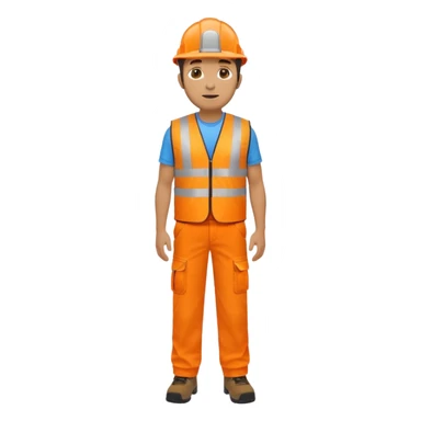 man in orange hi vis vest and chinos, no helmet, standing full body sticker