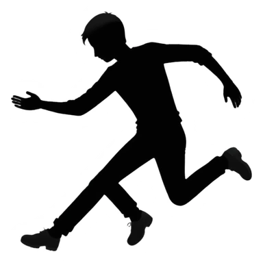 a silhouette of a man faling sticker