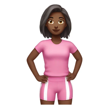 Girl in pink gym clothes sticker