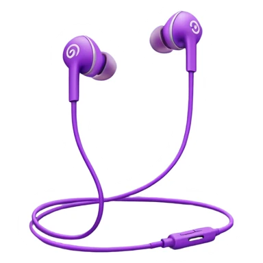 purple wired earbuds sticker