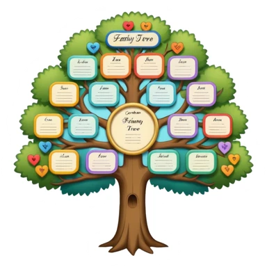 family tree diagram sticker
