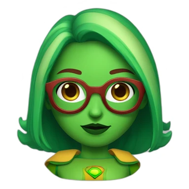Martian Manhunter girl with glasses green skin sticker