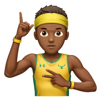 usain bolt half body with head band,half body,  sticker