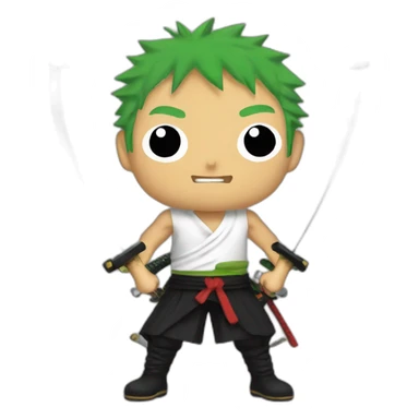 Zoro with 3 katana one piece sticker