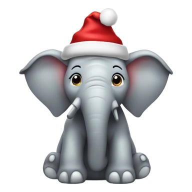 Elefante con gorro navideño  sticker