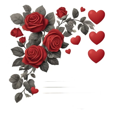 vintage valentine’s day card black red sticker