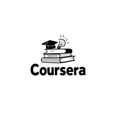 Hand-drawn Coursera logo with learning symbols sticker