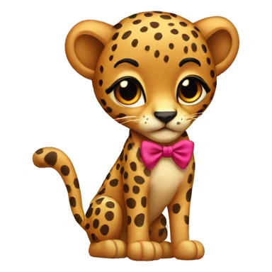 a cheetah with a bow sticker