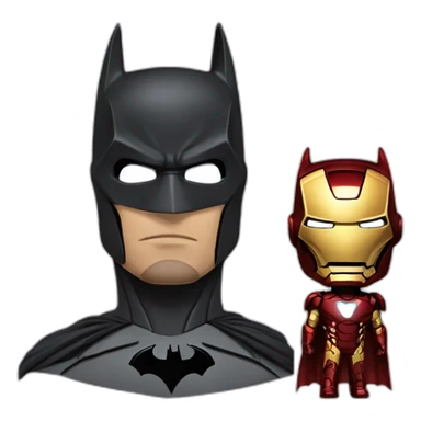 Batman next to Iron Man sticker