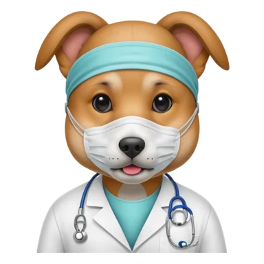 doctor dog Wearing Medical Mask sticker