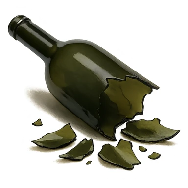 broken wine bottle, variation 8 sticker