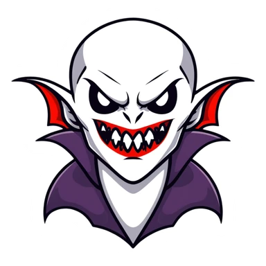 Menacing vampire with long deadly fangs sticker