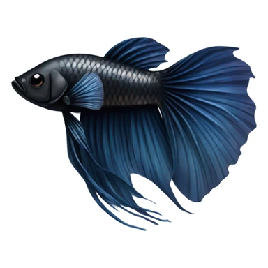 Black betta fish short fins sticker