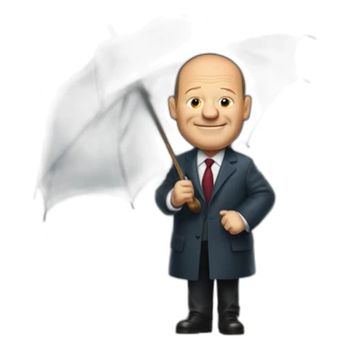 Olaf scholz with umbrella sticker