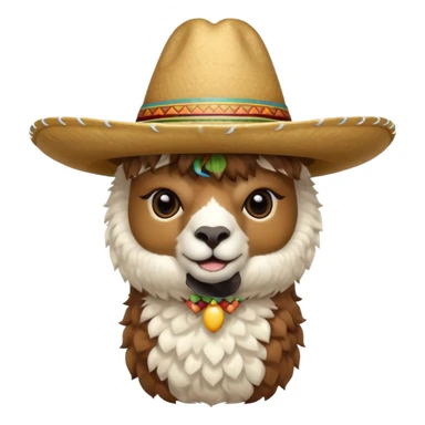 alpaca wearing sombrero sticker