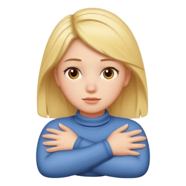 Girl crossing arms around neck sticker