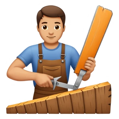 Homme scie du bois sticker