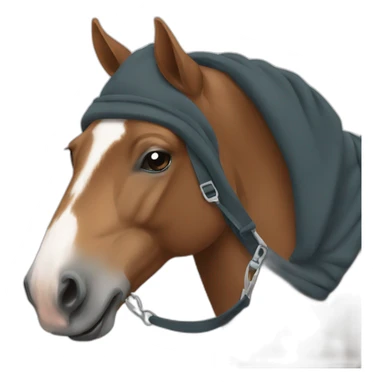 A horse wearing a hoodie sticker