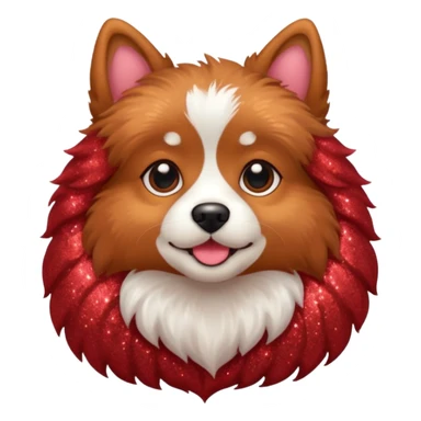 red glitter cute dog sticker