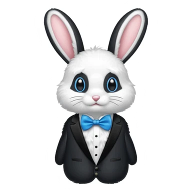 tuxedo bunny with blue bowtie sticker