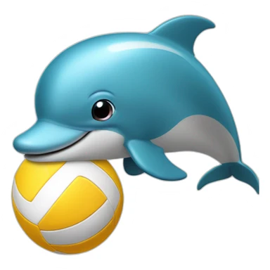 dolphin with volleyball head sticker