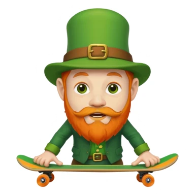 a skateboarding leprechaun  sticker