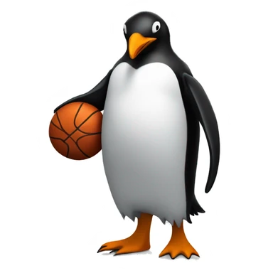 Penguin with a slim Jim in one hand and a basketball in the other with dreads sticker