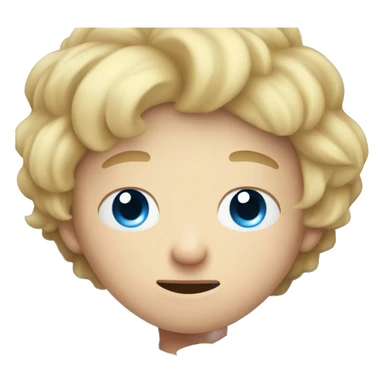 cute boy with blonde hair and blue eyes going to sleep on a pillow sticker