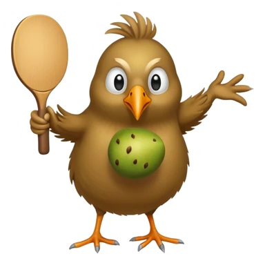 A kiwi bird playing Padle sticker