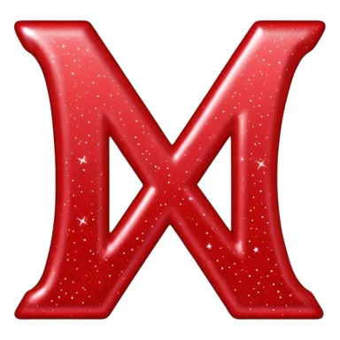 The letters xoxo in sparkly red font sticker