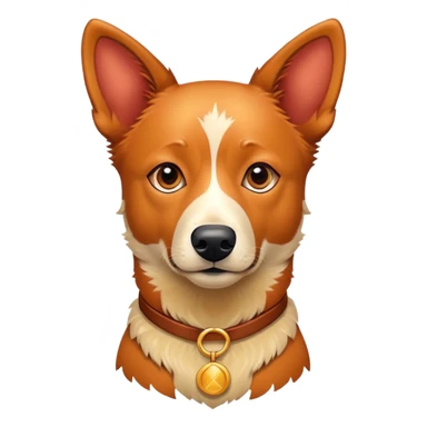 Red heeler, with a golden coat, trying not to bark sticker