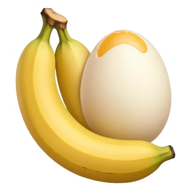 A banana standing between two eggs sticker