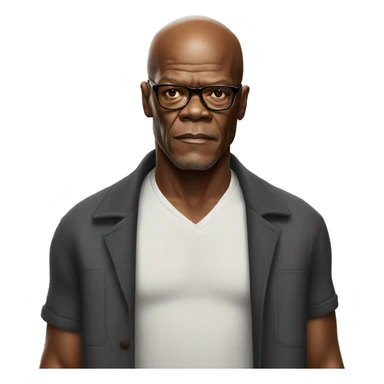 hyper realistic samuel l jackson wearing shirt sticker