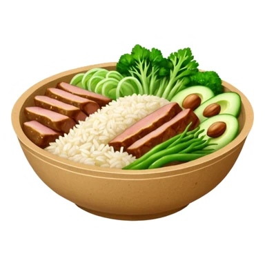 Retangular bowl made of kraft paper, 
The lunch box should be the most similar to this real one..
https://i.postimg.cc/FKcHz1tk/Screenshot-2025-11-11-alle-16-06-29.png

Can get more images of the bowl https://www.instagram.com/chefaporterbr/
Put inside food, like rice, green vegetables and meat. sticker