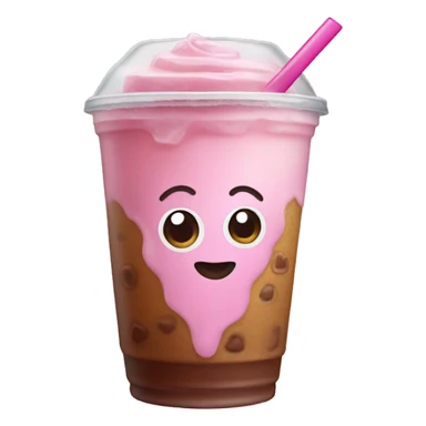Pink iced coffee sticker