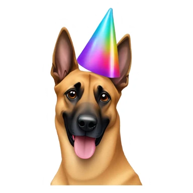 Belgian Malinois with party hat on  sticker