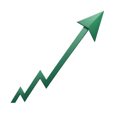 growth chart with dark green ascending arrow, minimal steps at bottom, minimalist style, white background sticker