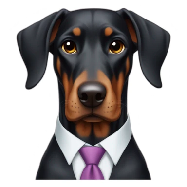 Cute doberdore face (floppy ears), in a suit and tie sticker