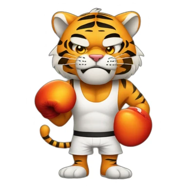 Tiger with evil face   boxing with his arms crossed sticker