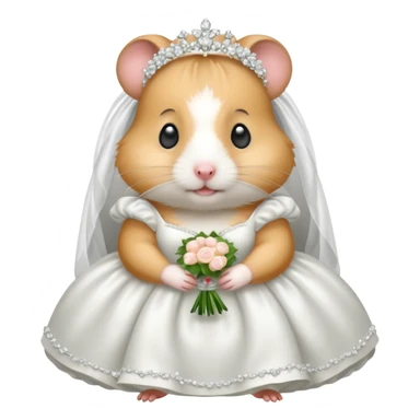Hamster wearing a wedding dress sticker
