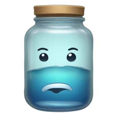 a glass jar of liquid smirks slyly sticker