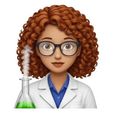 young women pharmacist studying science, curly hair sticker